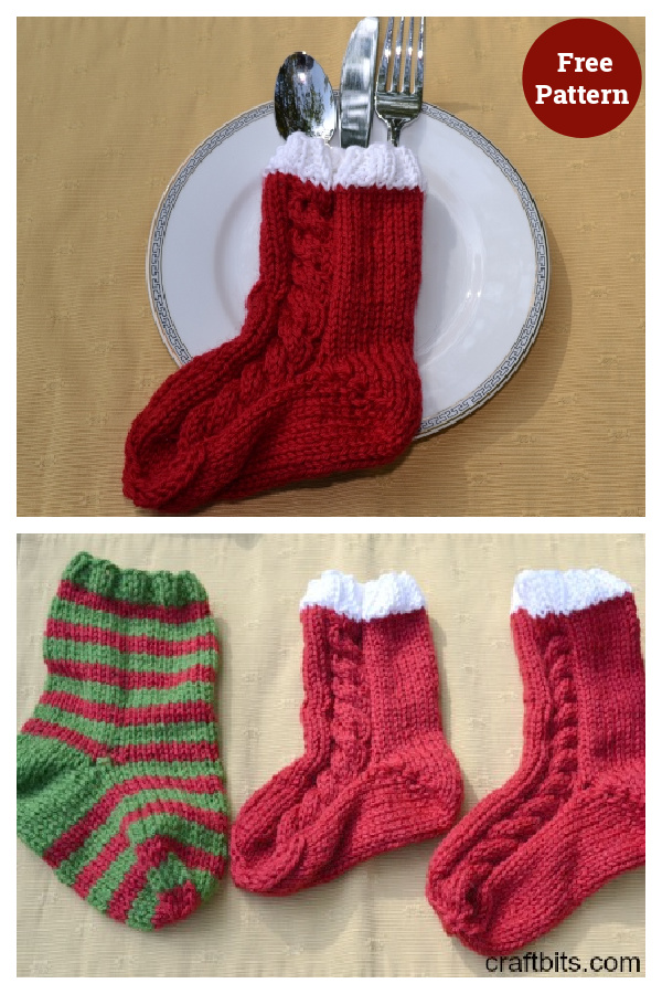 Christmas Cutlery Holder Knitting Patterns