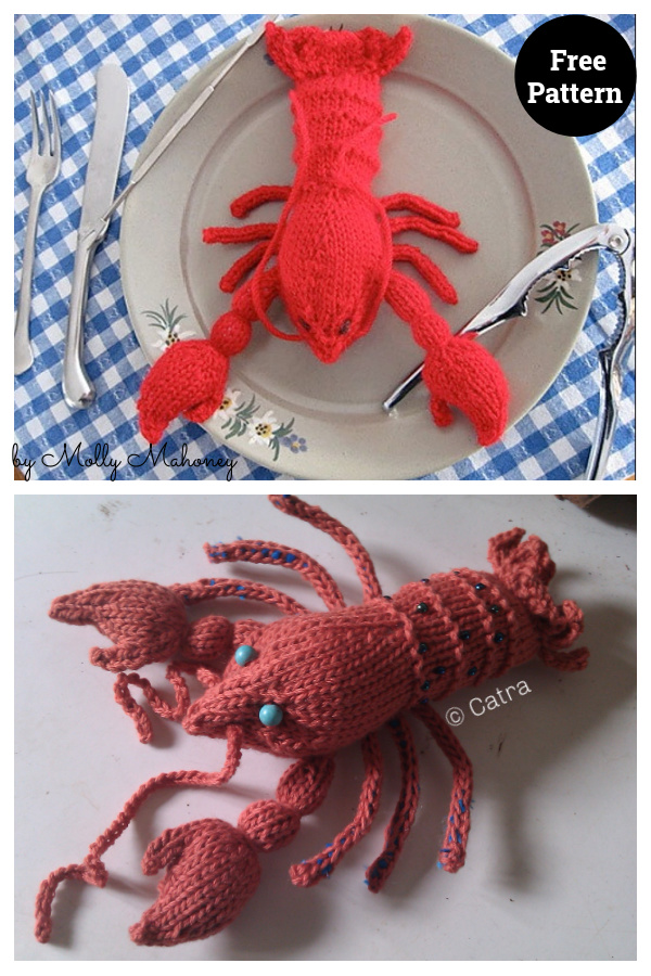 Lobster Amigurumi Free Knitting Patterns