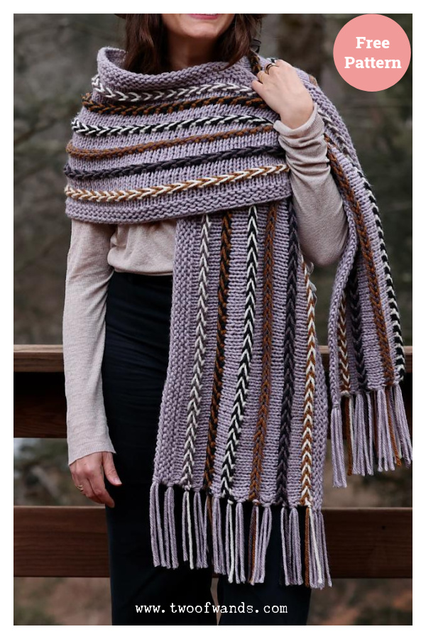 Tango Braided Wrap Free Knitting Pattern
