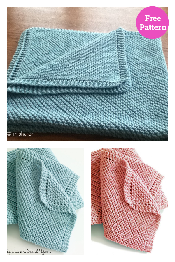 Diagonal Comfort Blanket Free Knitting Pattern