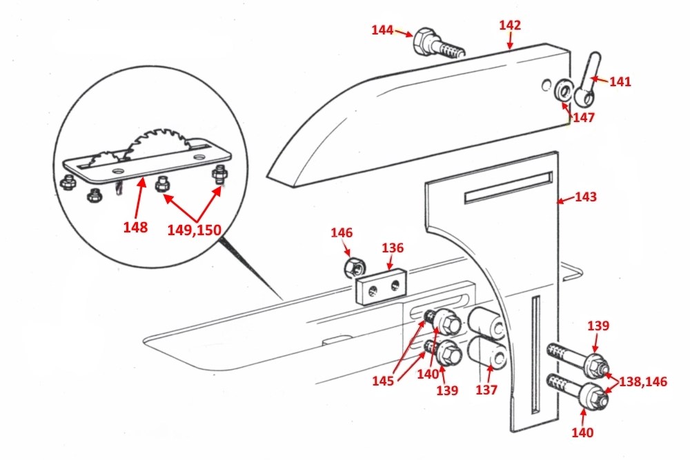 Startrite TA1250 Blade Guard & Riving Knife Machine Spares Ltd