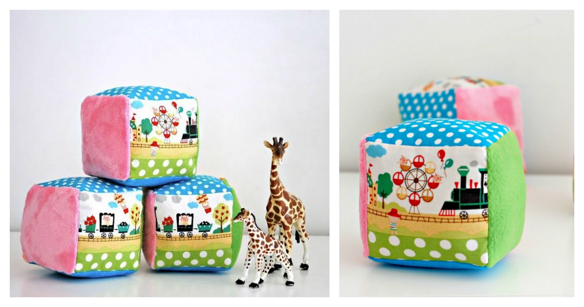 Soft Rattle Blocks for Babies Free Sewing Pattern