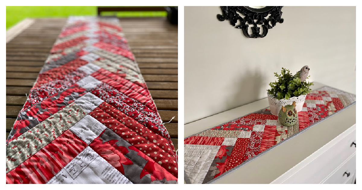 Red Braid Table Runner Free Sewing Pattern