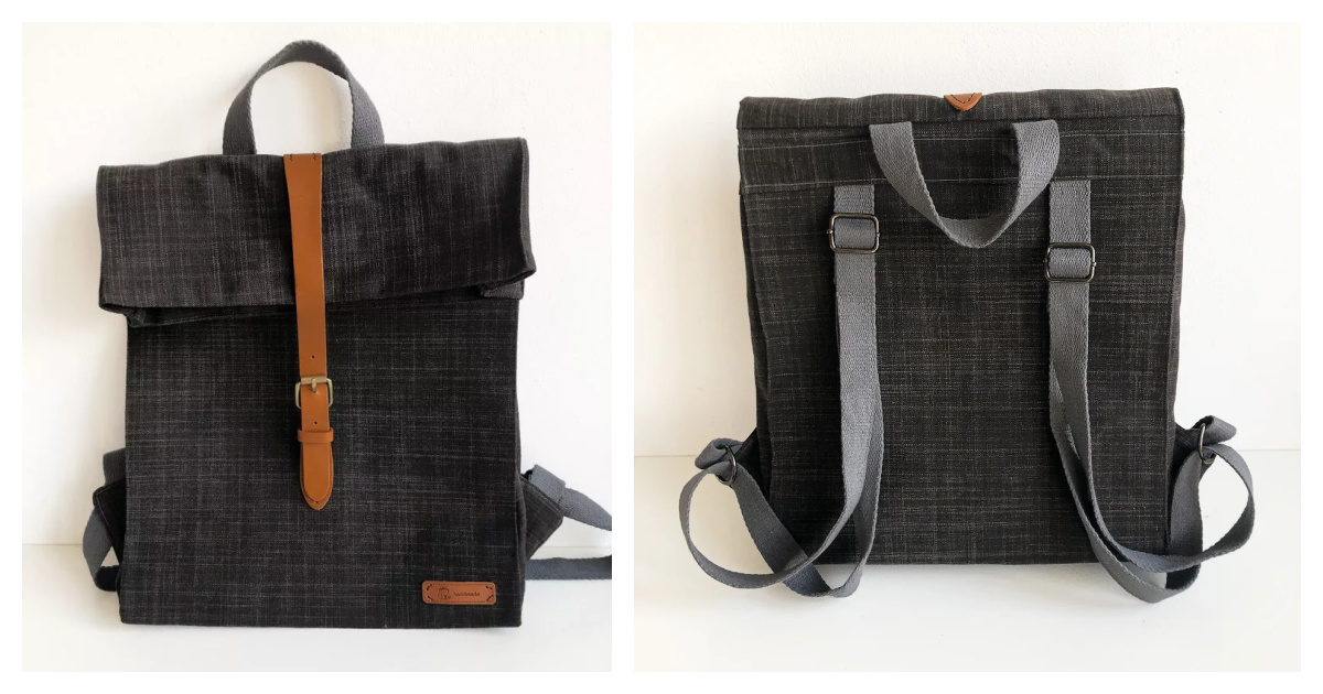Rolltop Mini Backpack Free Sewing Pattern