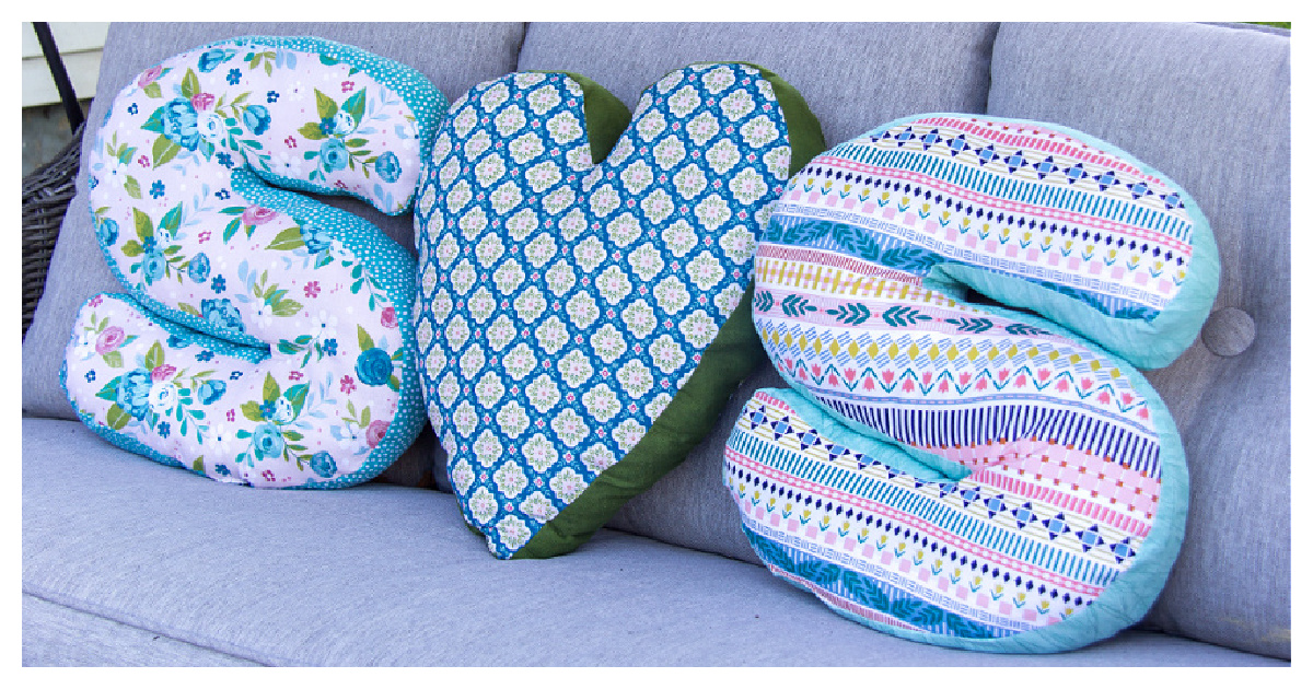 DIY Letter Pillow Free Sewing Pattern