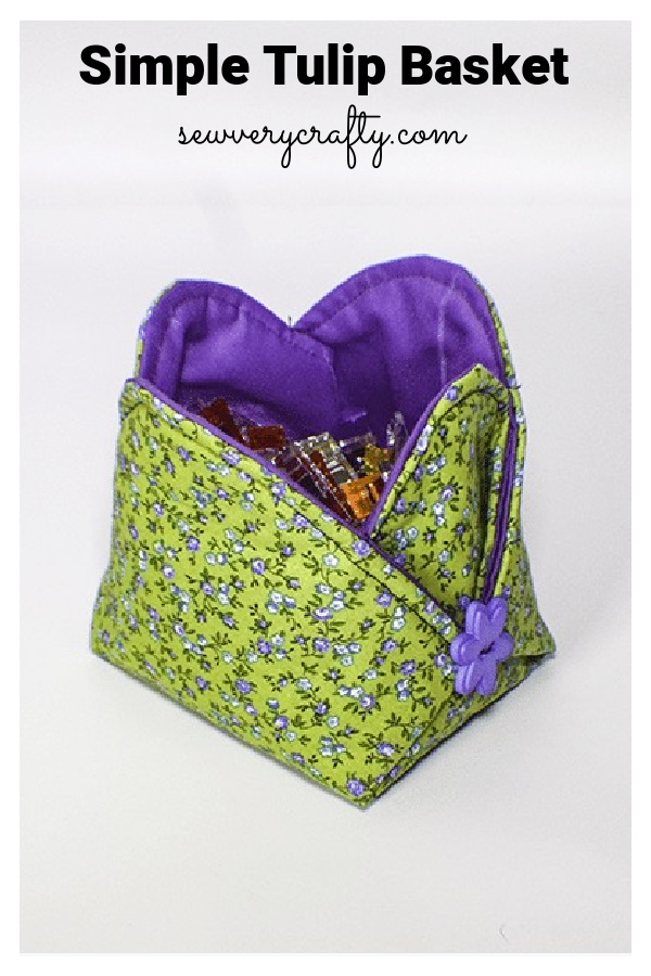 Simple Tulip Basket Free Sewing Pattern and Video Tutorial