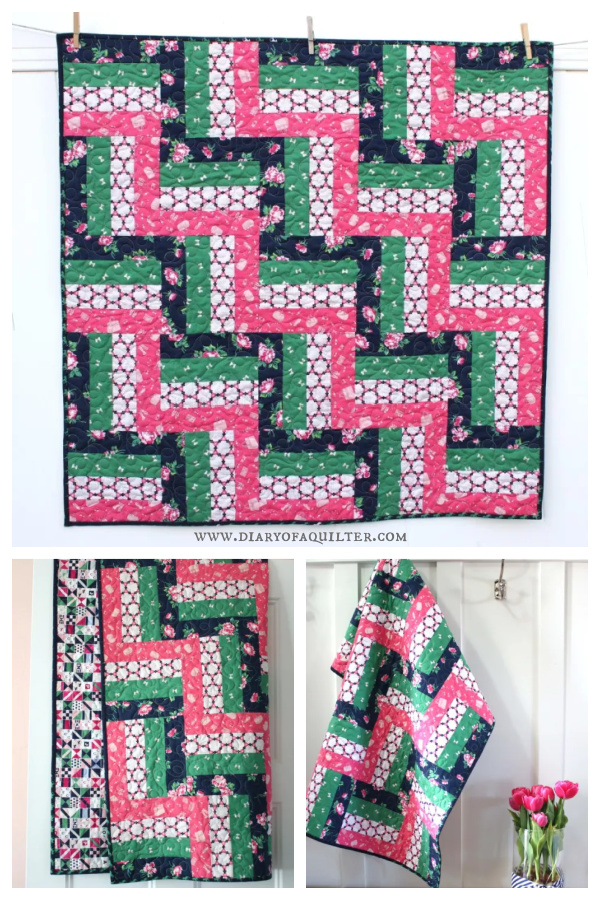 Rail Fence Baby Quilt Free Sewing Pattern Quilt / Blanket