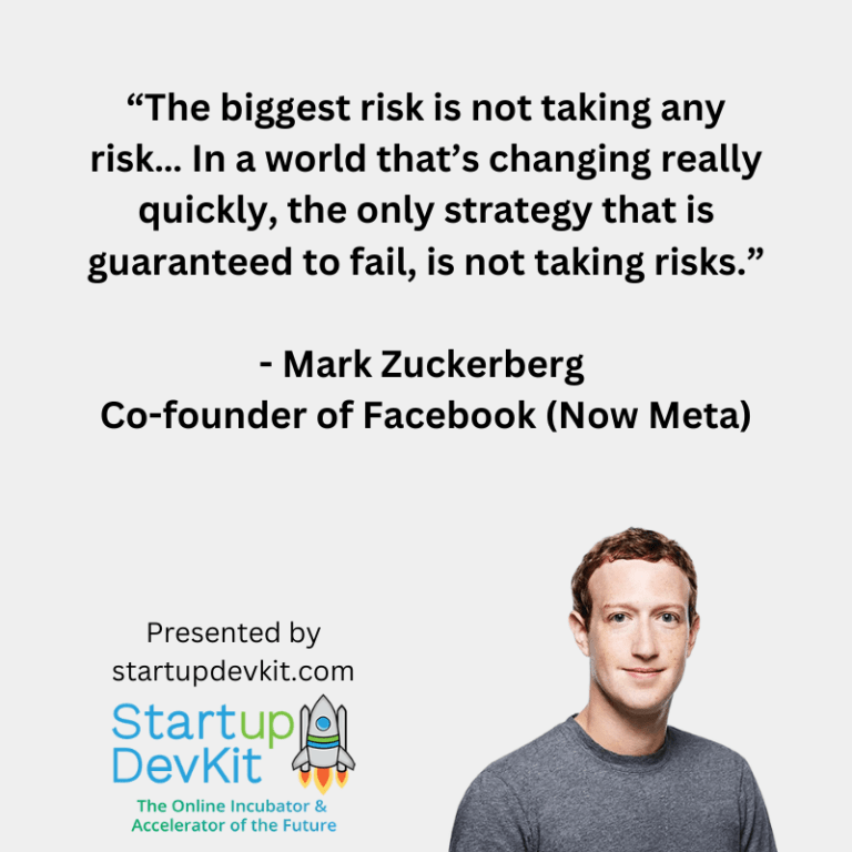 “The biggest risk is not taking any risk… In a world that’s changing