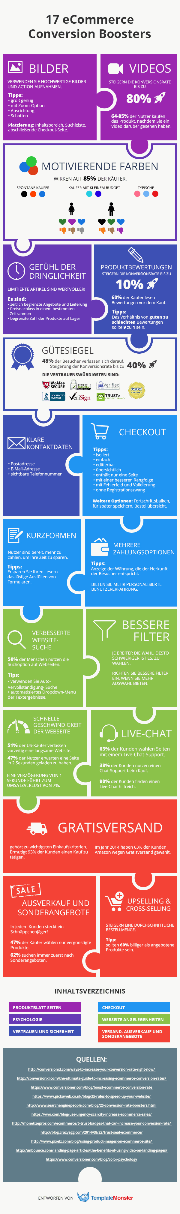 Infografik Conversion Rate erhöhen im E-Commerce (Bild: Templatemonster)