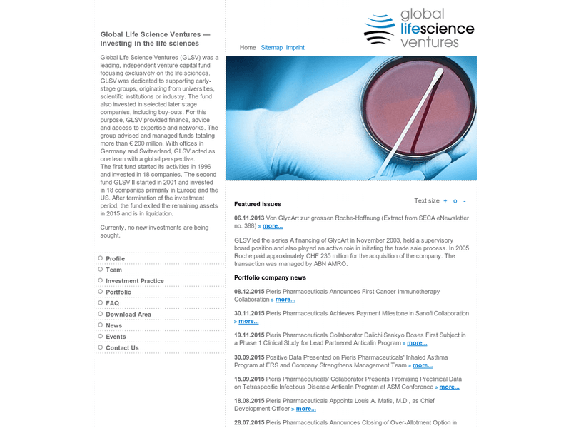 Global Life Science Ventures AG profile at Startupxplore