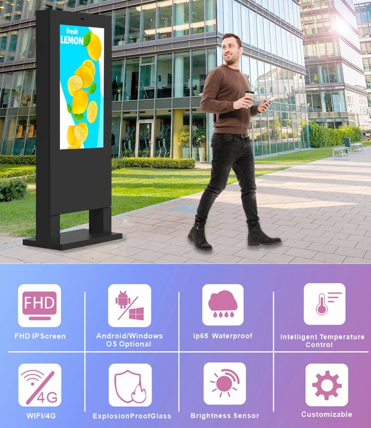 IP65 Smart Waterproof Outdoor Digital Kiosk