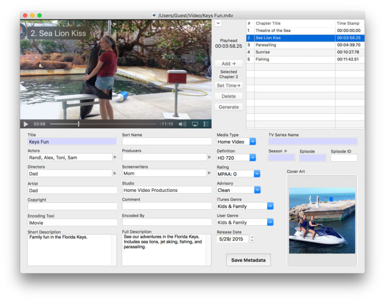 MetaDoctor Video metadata editor for macOS Starware Software