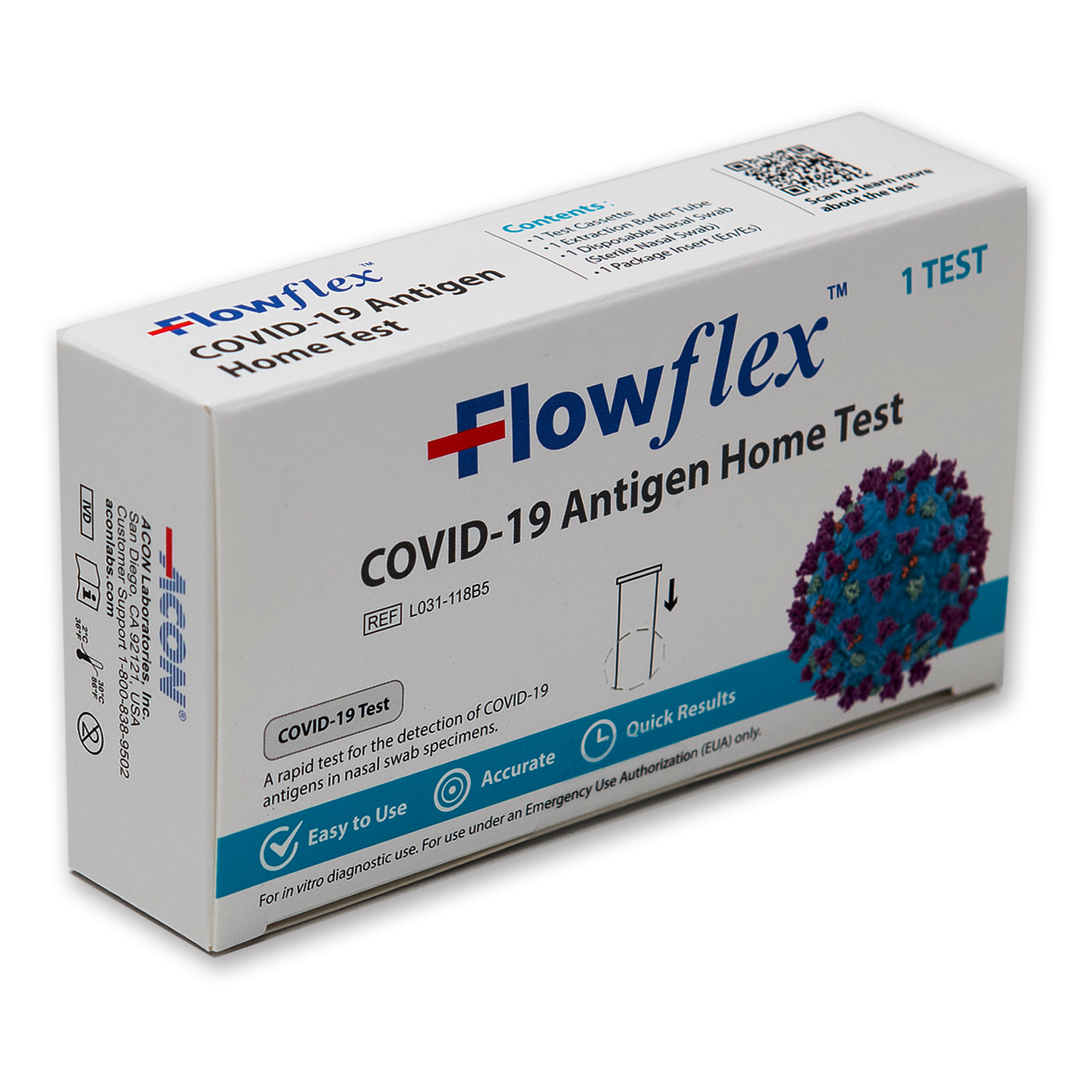 Flowflex COVID19 Antigen Home Test Box of 25 Stat Technologies