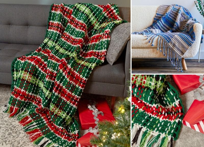 Beautiful Crochet Plaid Blankets Pattern Center