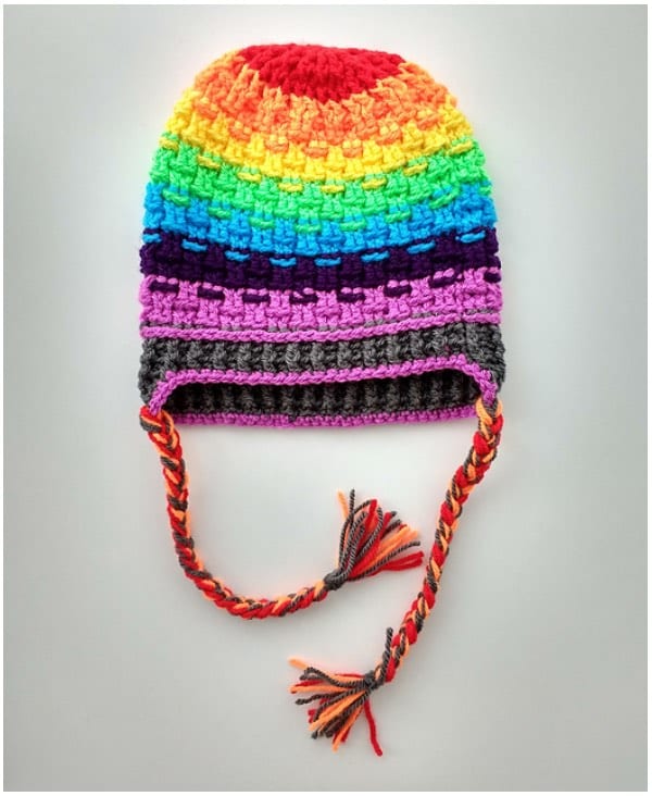 Rainbow Crochet Hat with Free Pattern