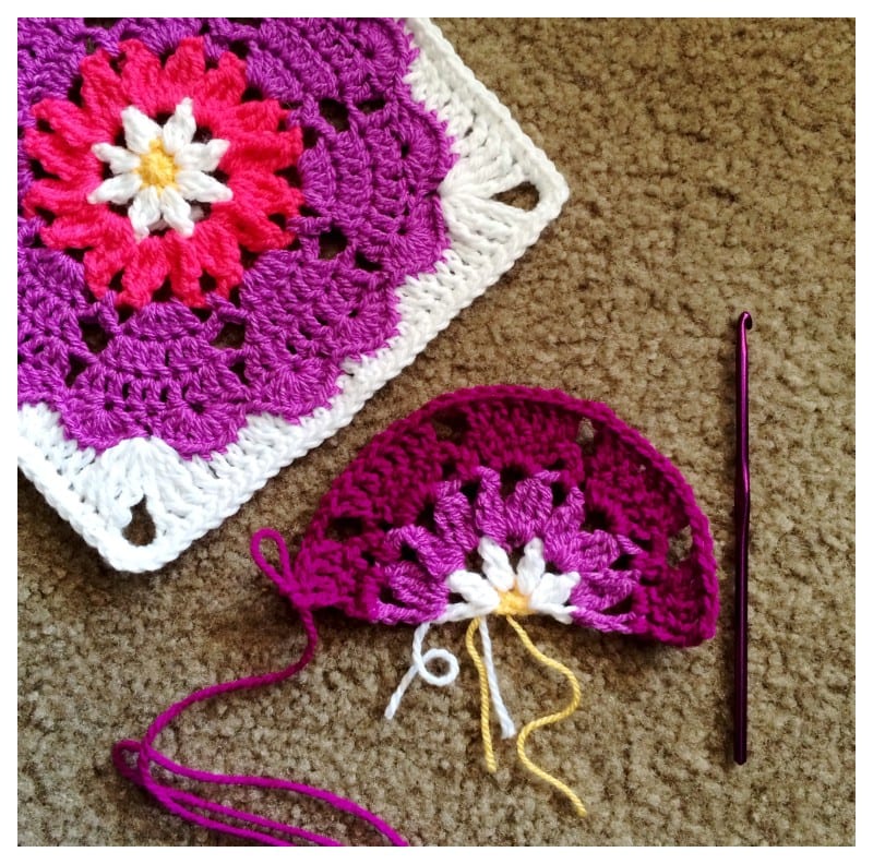 Heart Mandala HalfSquare Crochet Pattern