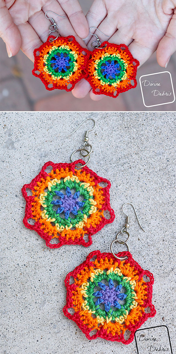 Beautiful Colorful Crochet Earrings Pattern Center