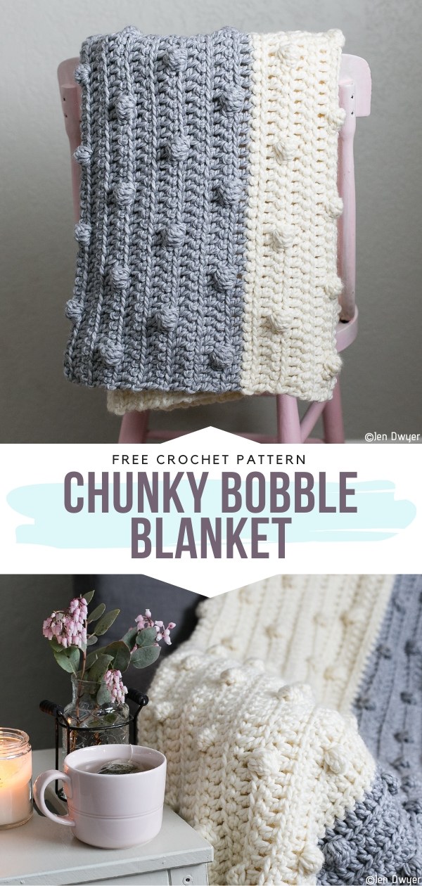 Chunky Bobbles Blankets Free Crochet Patterns