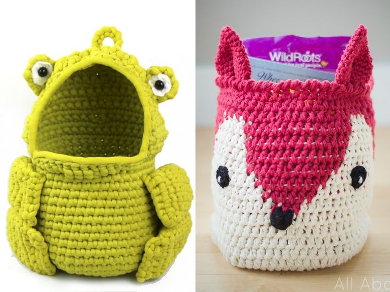 Animal Inspired Baskets Free Crochet Patterns