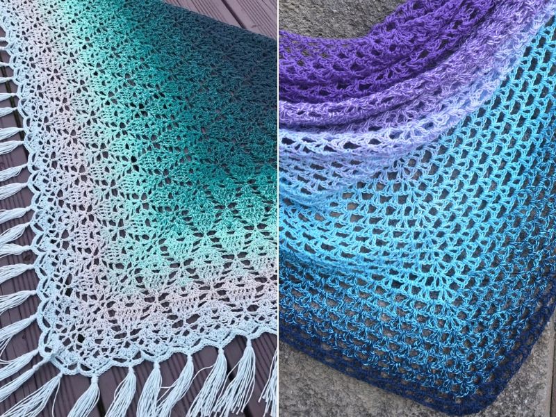 Lacy Gradient Shawls Free Crochet Patterns
