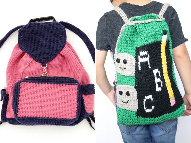 School Backpacks Ideas and Free Crochet Patterns