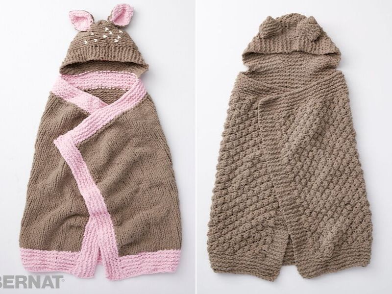 Knitted Hooded Blankets Free Patterns