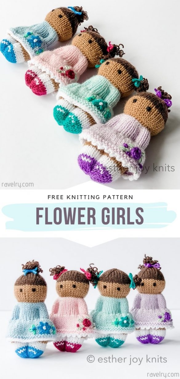 Spring Flower Dolls Free Knitting Patterns