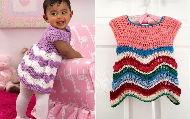 Adorable Chevron Chic Baby Dresses Free Crochet Patterns Your Crochet