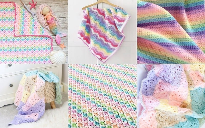 Baby Rainbow Crochet Blanket atelieryuwa.ciao.jp
