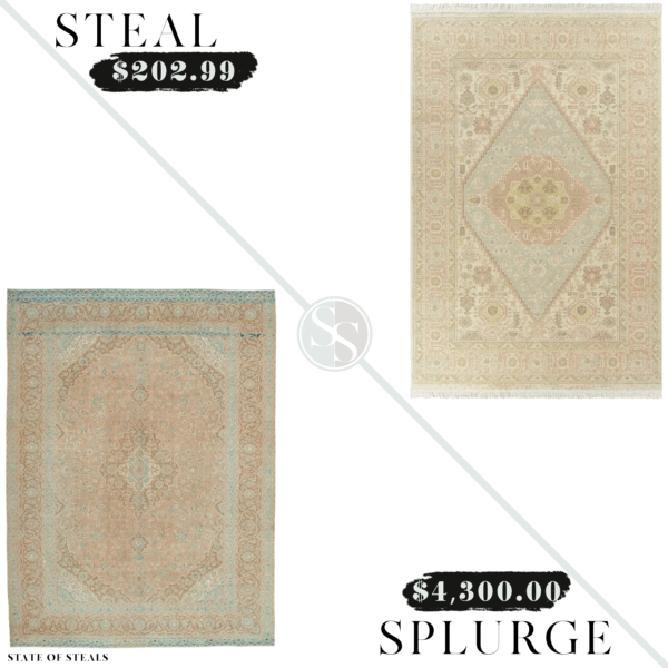 Muted Pink Area Rug Look for Less State of Steals