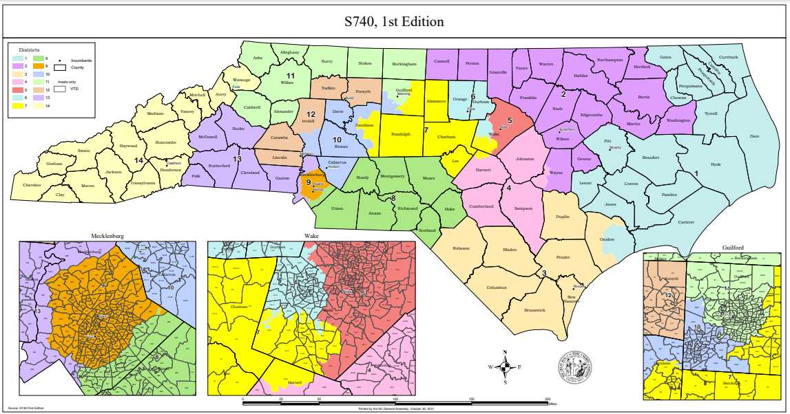 N.C. Legislature Approves New State and Congressional District Maps
