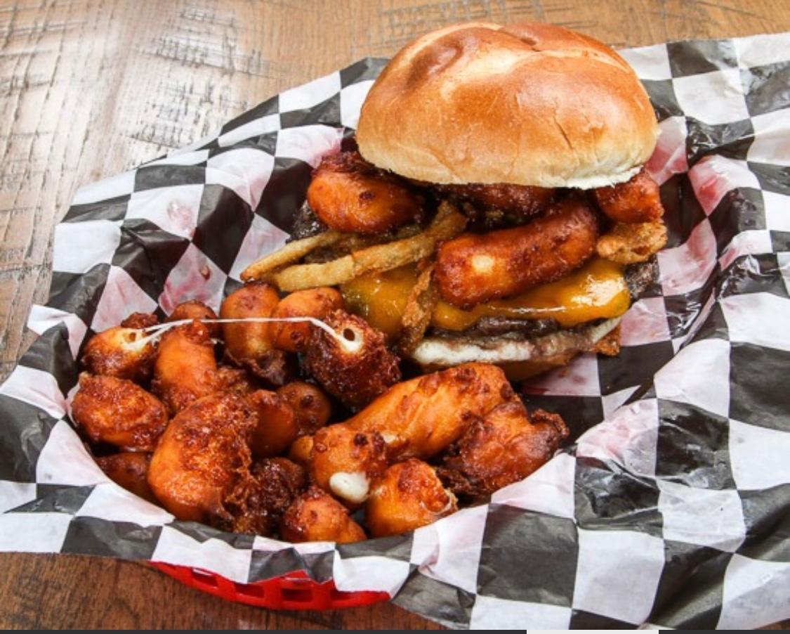 Cheese Curd Burger State Street Brats
