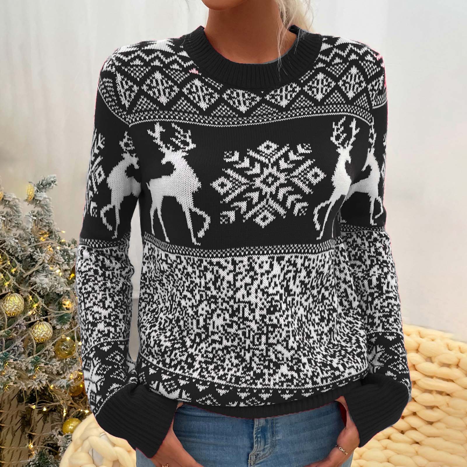 25 Best Ugly Christmas Sweaters Of 2021 Women Snowflake Printed