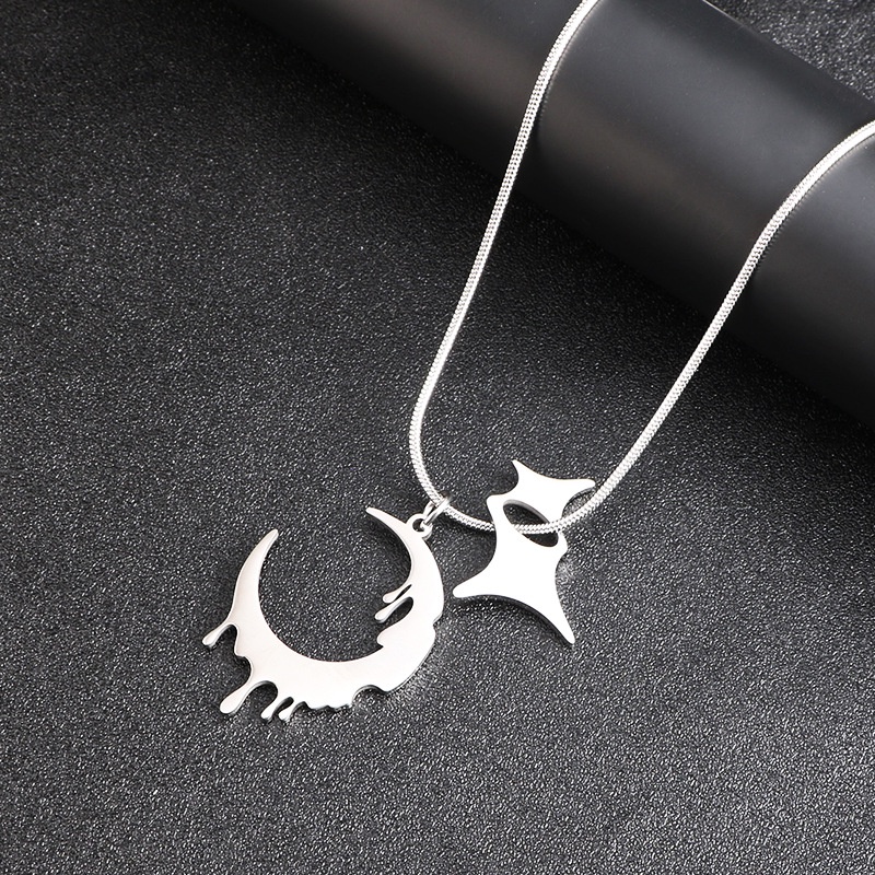 ShopSphere Hop Stainless Steel Cuban chain Necklace Silver Color Wolf Fang Viking Pendant