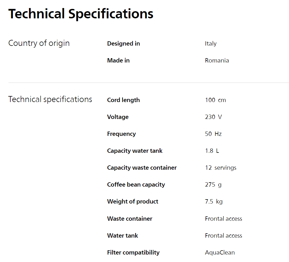 Philips EP2220/10 Series 2200 Fully Automatic Espresso Coffee Maker