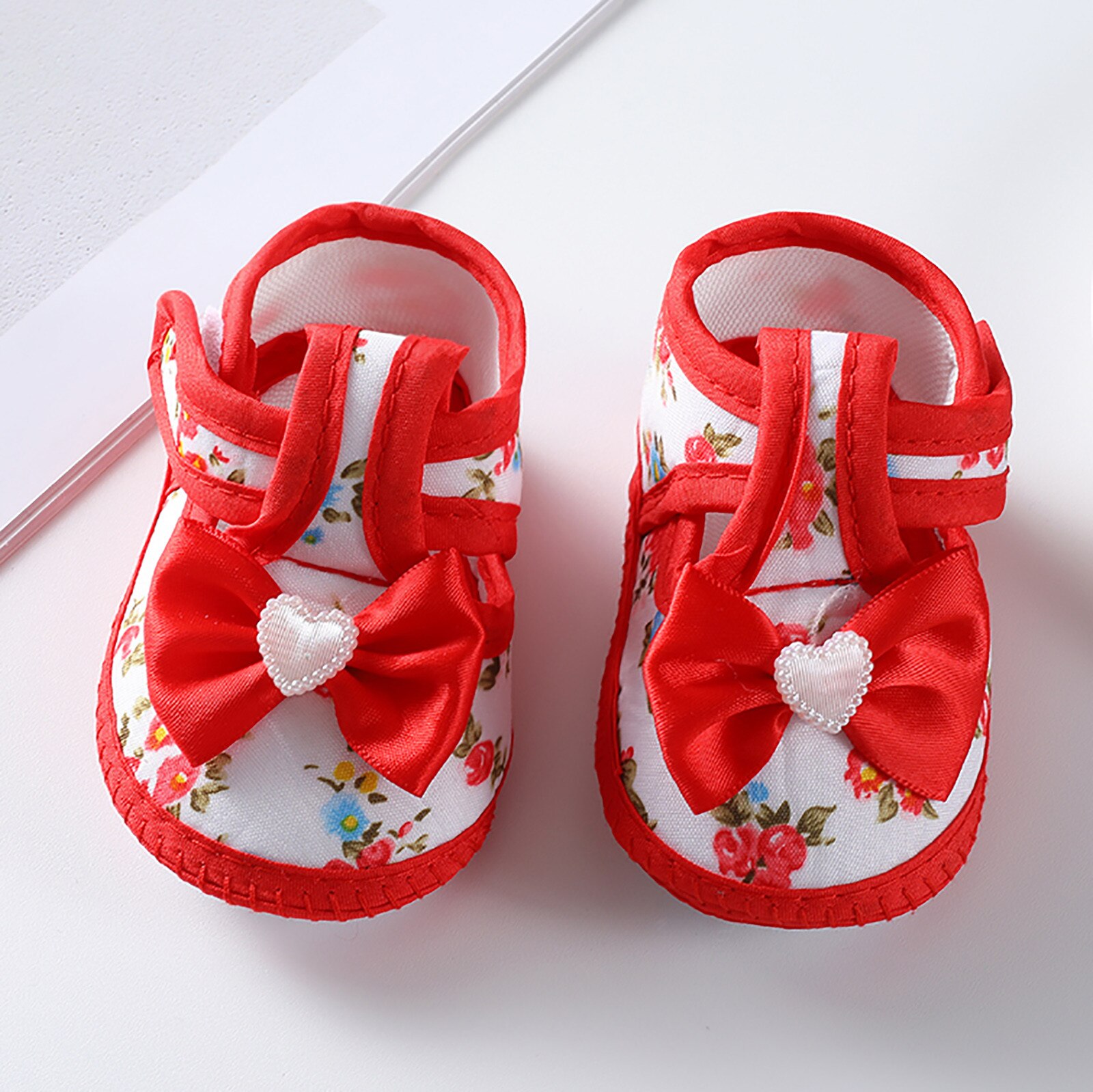 Newborn Baby Flower Print Shoes Summer Baby Girl Cute Bow Floral Print