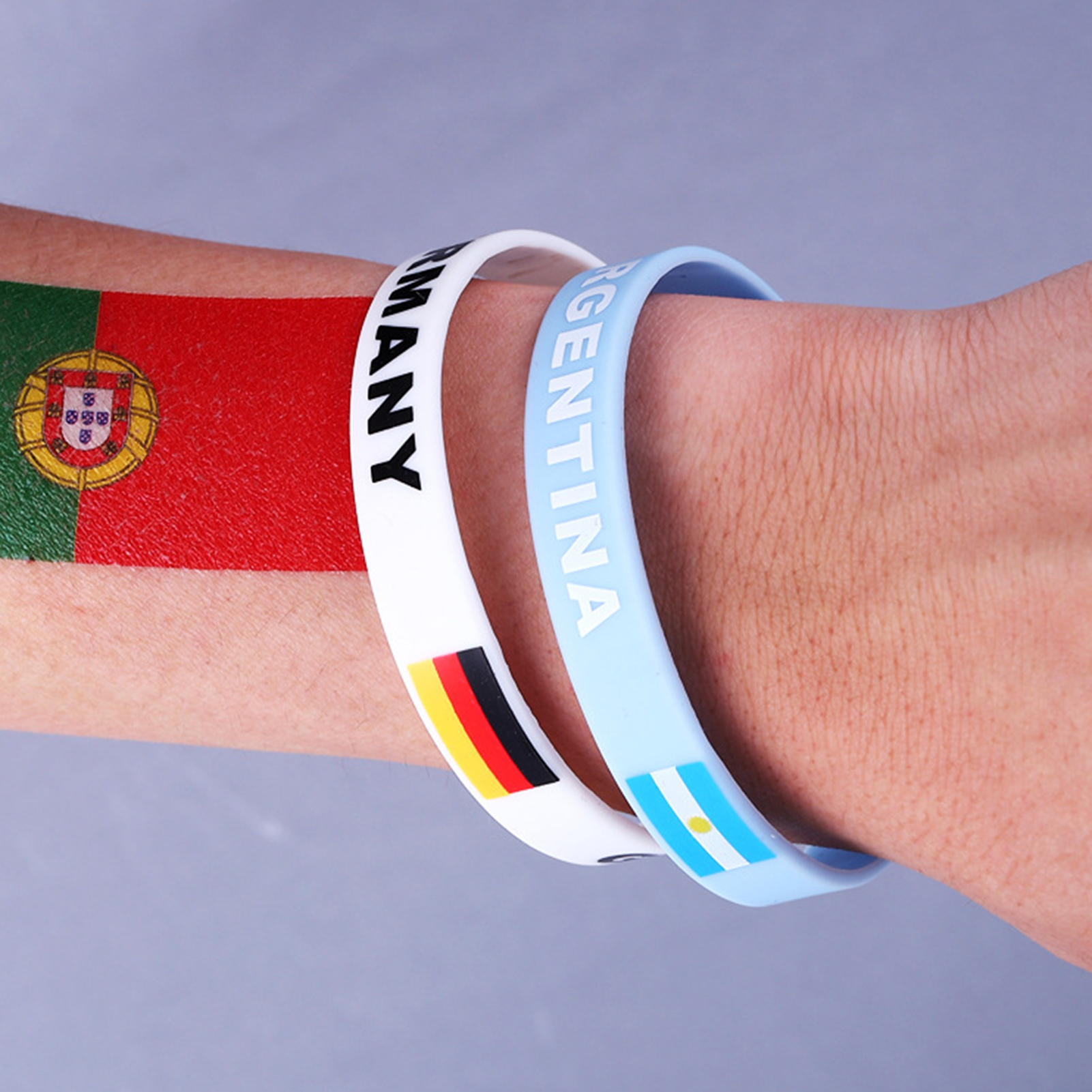 Qatar World Cup 2022 Football Soccer Silicone Unisex Sports Bracelet Wristbands Sports Fan