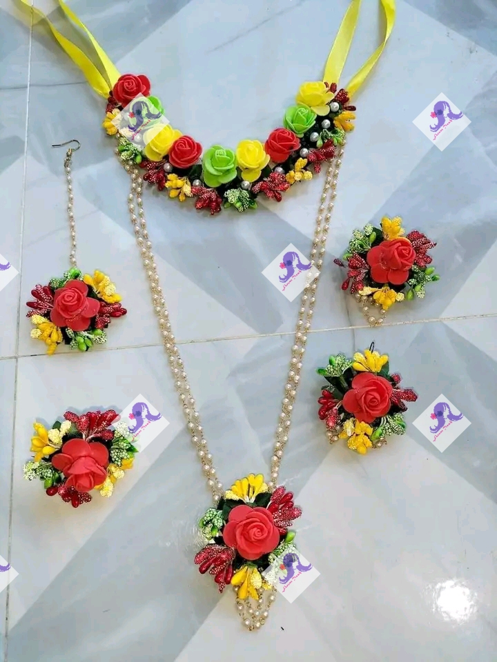 Artificial flower jewellery set holud gohona bridal or non bridal set