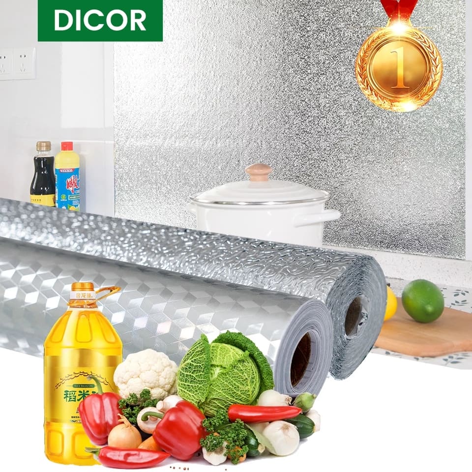 素敵な Kitchen Oilproof Self Adhesive Stickers Antifouling Hightemperature Aluminum Foil