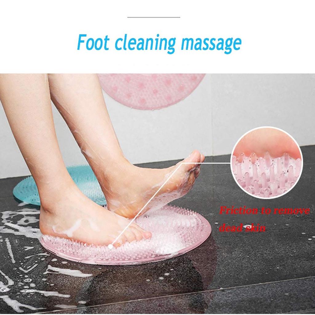 Silicone Bath Massage Cushion Brush Antislip For Lazy Wash Feet Clean