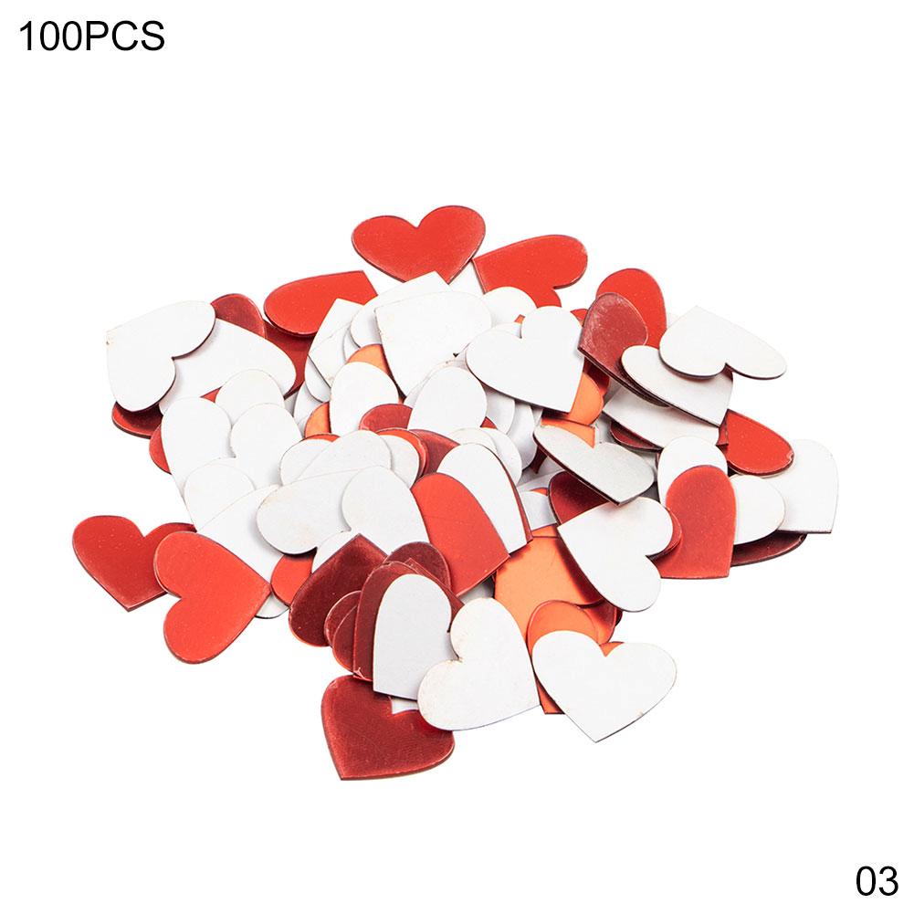 100pcs 3D Acrylic Mirror Wall Stickers Heart/Circle/Triangle Shape DIY