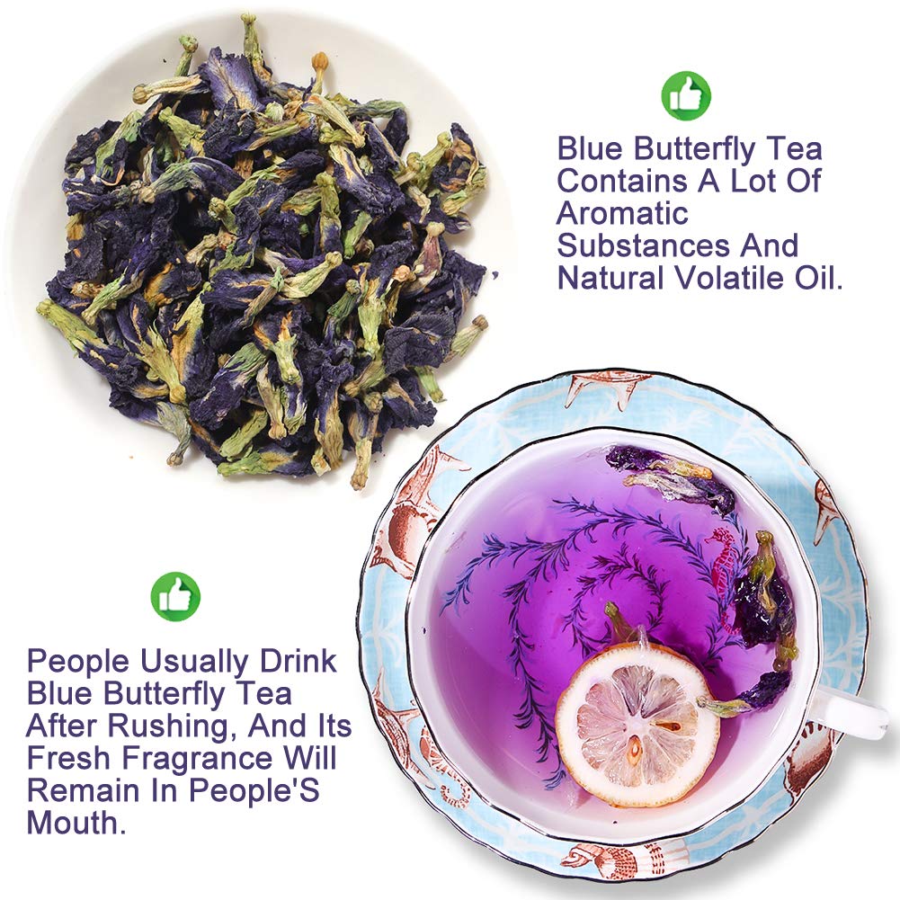 Blue Butterfly Pea Flowers Tea, (Clitoria Ternatea) Edible Flowers