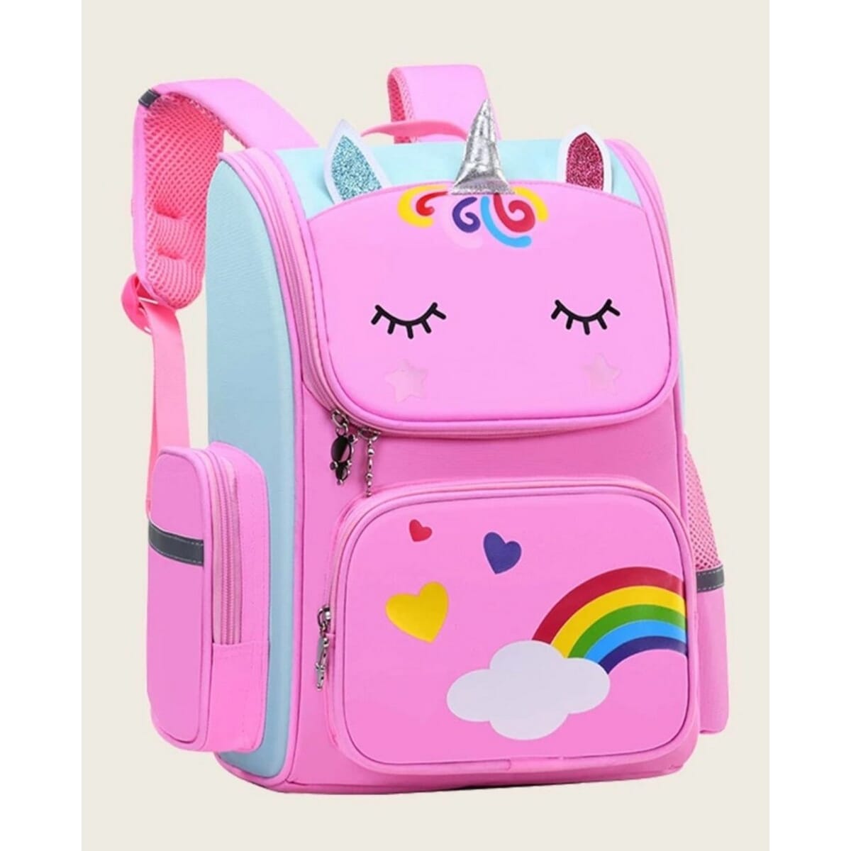 Unicorn Design Student 6Wheel Trolley School Bag Girl Integrated