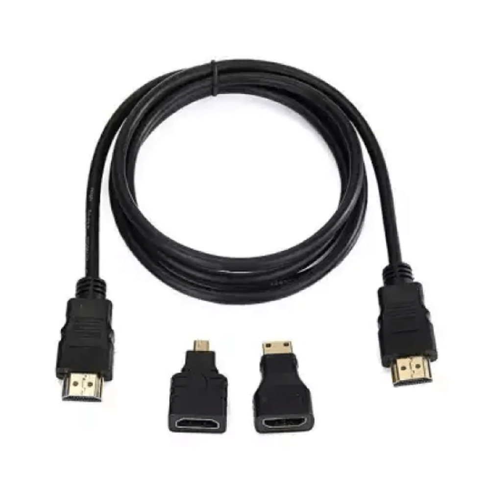 HDMI Cable 3in1, 1080P HDTV A to A Cable With Micro & mini HDMI Male to