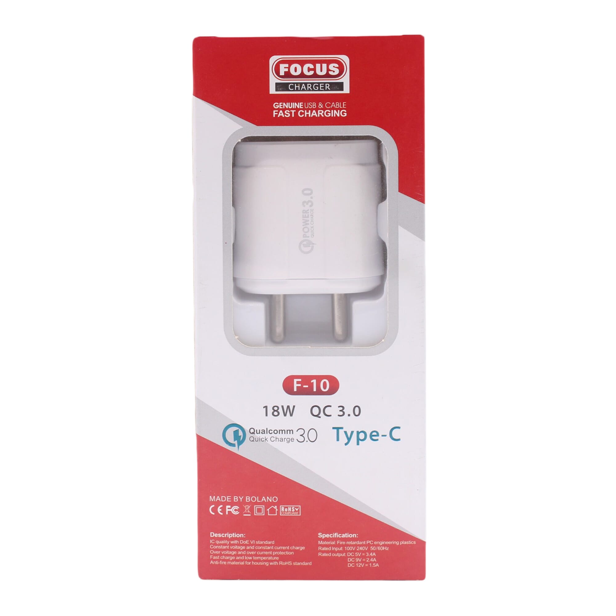 Focus Fast Charging TypeC Charger 18 W