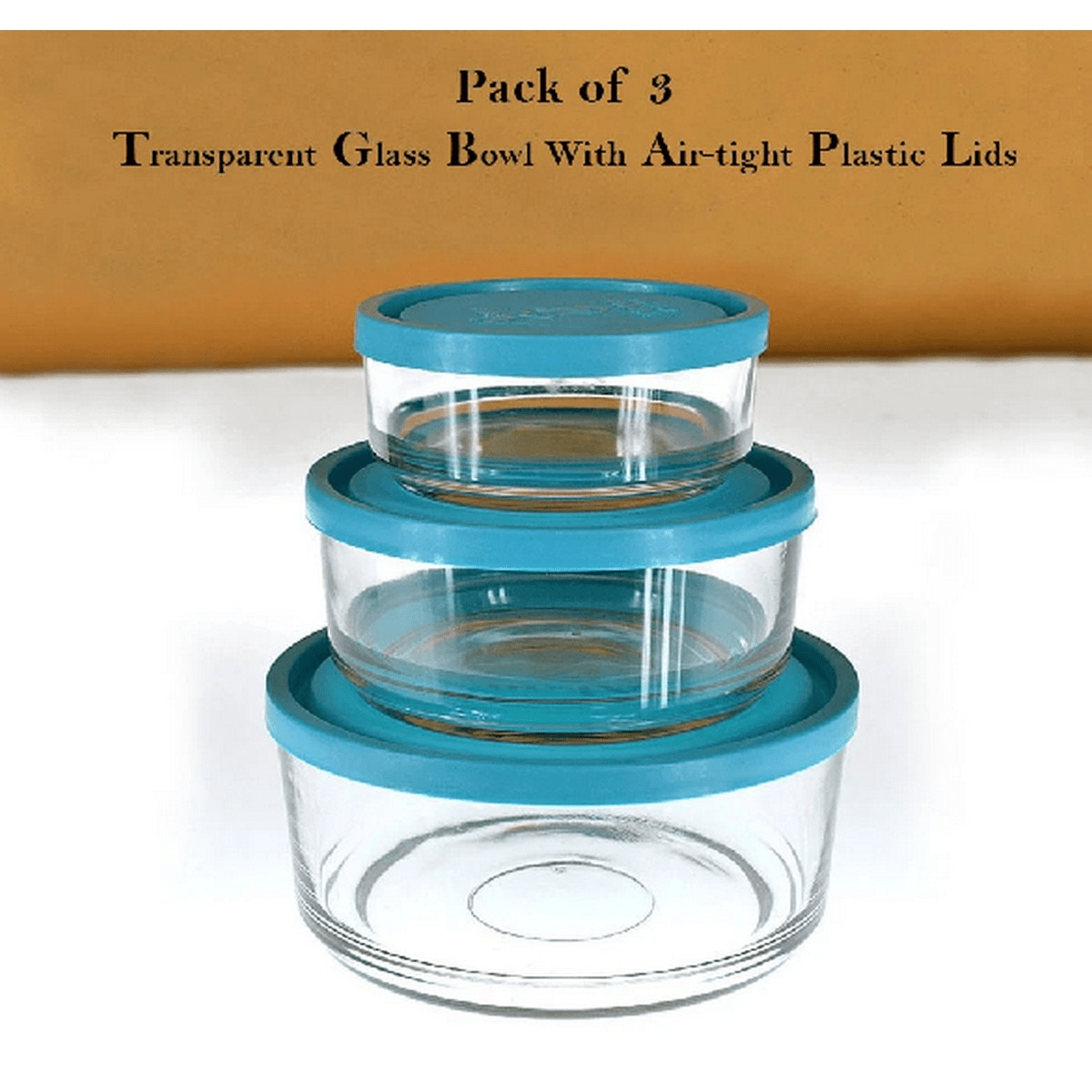 3 Piece Glass Bowl Set With Plastic Lid Bowls 3piece Glass Bowl Set
