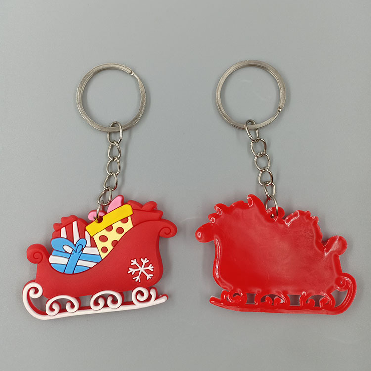 Rubber Cartoon Christmas Key Pendant Factory Customized PVC Epoxy