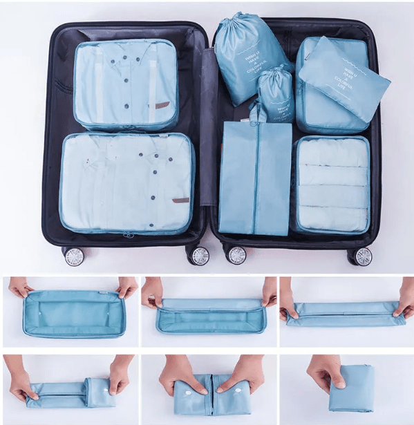 8pcs/Set Travel Storage Bag Portable Luggage Organizer Clothes Tidy