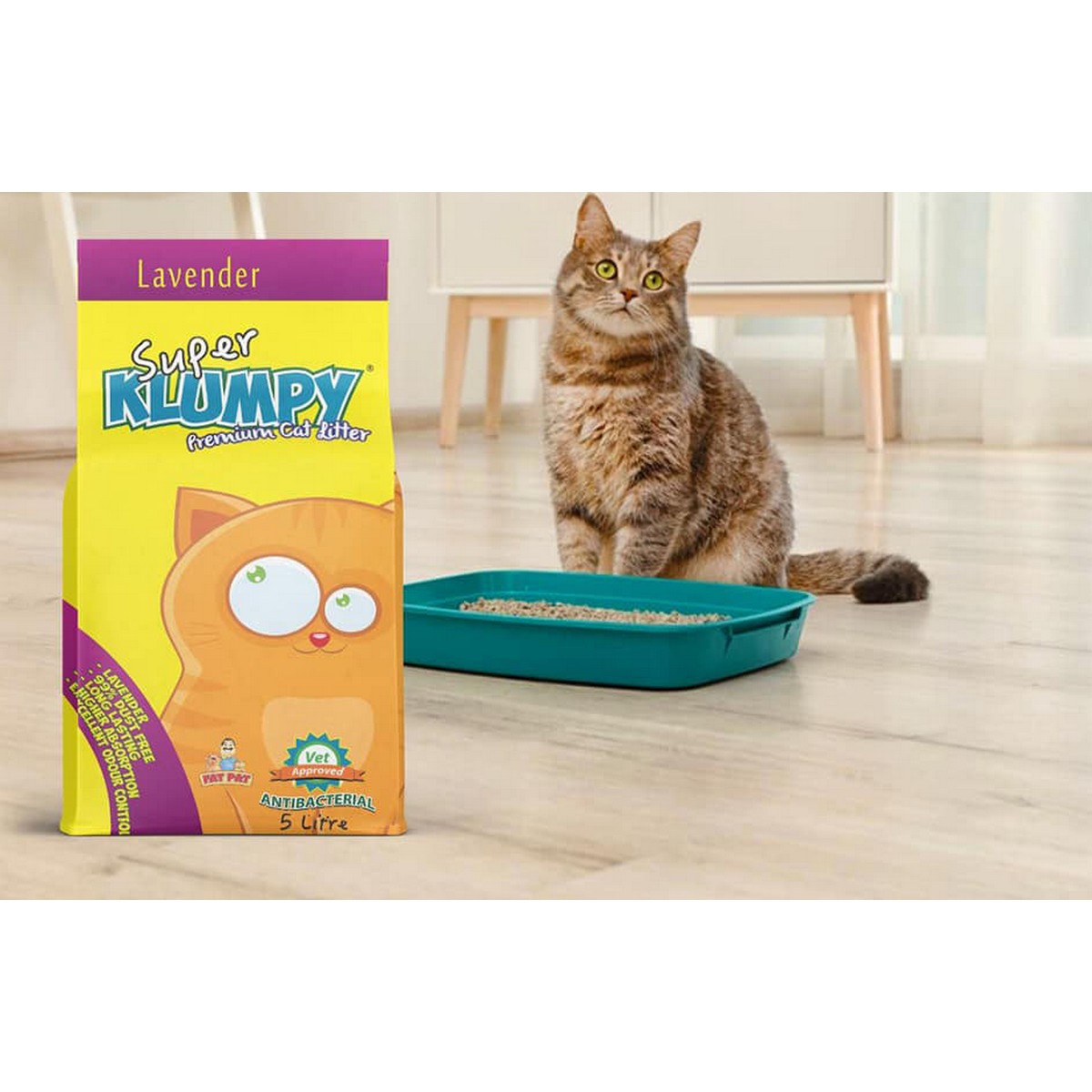New Cat Litter Lavender Fragrance Super Klumpy 99 Dust Free 5 Kg