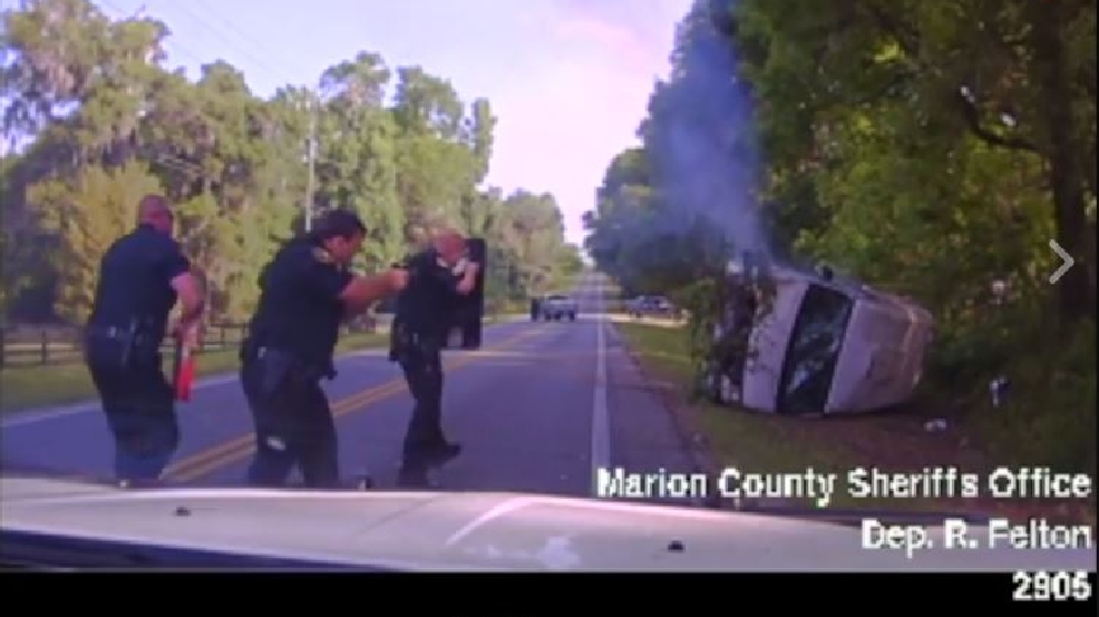 Florida deputies save fleeing felon from burning van WPEC
